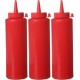 Dávkovací lahve - 3 ks, 0,35L, Červená, 3 ks., ø55x(H)205mm