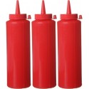 Dávkovací lahve - 3 ks, 0,35L, Červená, 3 ks., ø55x(H)205mm