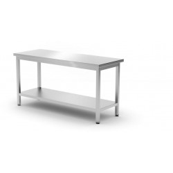 Centrální pracovní stůl s polici, šroubovaný, hloubka 600 mm, HENDI, Kitchen Line, 1600x600x(H)850mm