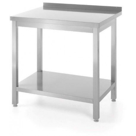 Přístěnný pracovní stůl s polici, šroubovaný, hloubka 600 mm, HENDI, Kitchen Line, 1200x600x(H)850mm