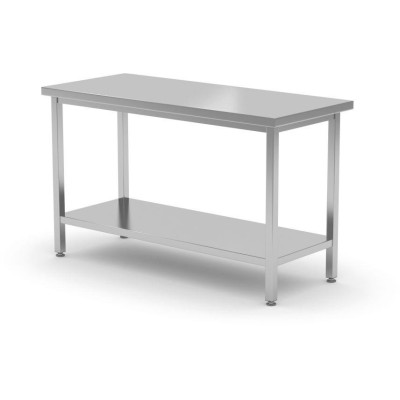 Centrální pracovní stůl s polici, šroubovaný, hloubka 700 mm, HENDI, Kitchen Line, 1600x700x(H)850mm