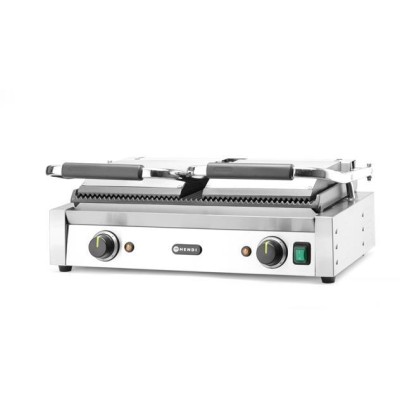 Kontaktní gril - double verze Celá vroubkovaná, HENDI, horní i spodní část vroubkovaná, 230V/3600W, 570x395x(H)510mm