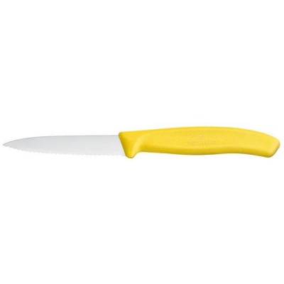 Nůž na zeleninu se zoubkovaným ostřím, Victorinox, Žlutá, (L)190mm