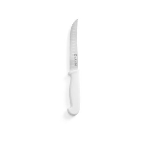 Univerzální nůž s vroubkovanou čepelí, HENDI, dlouhý model, Bílá, (L)230mm
