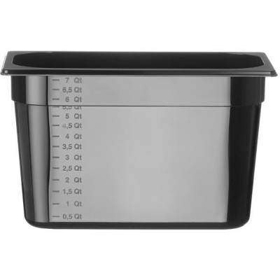 Kontejner GN 1/3 černý polykarbonát, HENDI, Profi Line, GN 1/3, 7,8L, Černá, 325x176x(H)200mm