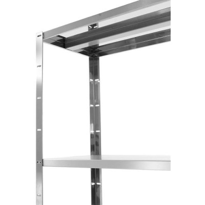 Skladový regál se 4 plnými policemi – přišroubovaný, HENDI, Kitchen Line, 1000x400x(H)1800mm