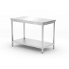 Centrální stůl s policí – přišroubovaný, hloubka 600 mm, HENDI, Profi Line, 1200x600x(H)850mm