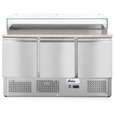 Pizza pult třídveřový 380L, -2/8˚C, 230V/310W, R600a, 1365x700x(H)1120mm