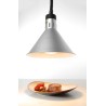 Závěsná výhřevná lampa s nastavitelnou výškou, kuželová, HENDI, Stříbrná, 230V/375W, ⌀275x(H)250mm