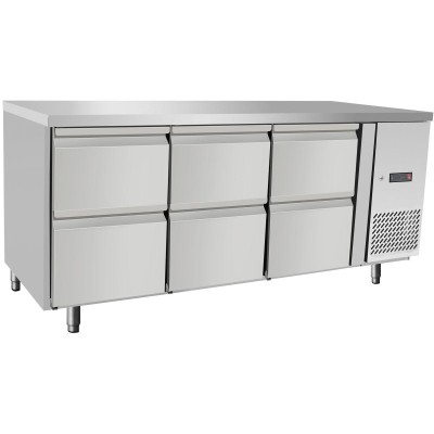 Chlazené pulty ze 6 zásuvkami, Arktic, 420L, 230V/400W, 1795x700x(H)879mm