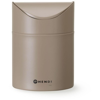 Odpadkový koš na stolek s otočným krytem, HENDI, 1,2L, Béžová, ⌀120x(H)165mm
