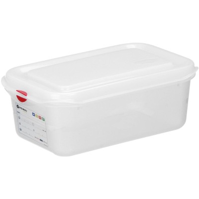 Polypropylenová nádoba GN 1/4, HENDI, GN 1/4, 2,8L, Průhledná, 265x162x(H)100mm