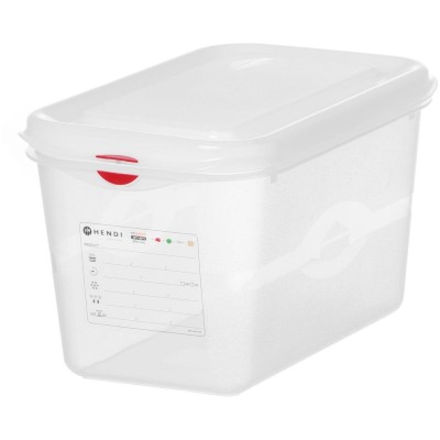Polypropylenová nádoba GN 1/4, HENDI, GN 1/4, 4,3L, Průhledná, 265x162x(H)150mm