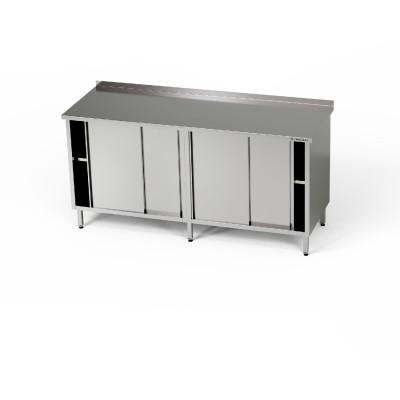 Nerezový pracovní stůl se 2 skříňkami 280x70x85 cm | FORGAST
