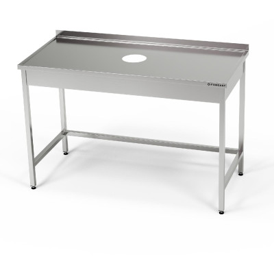 Nerezový stůl s otvorem pro odpad 130x70x85 cm | FORGAST