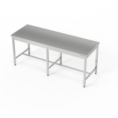 Nerezový centrální pracovní stůl 250x70x85 cm | FORGAST