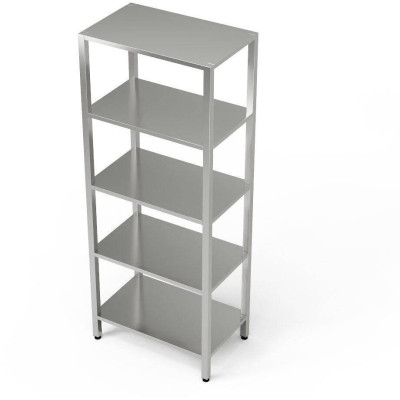 Nerezový regál s 5 policemi 130x40x180 cm | FORGAST