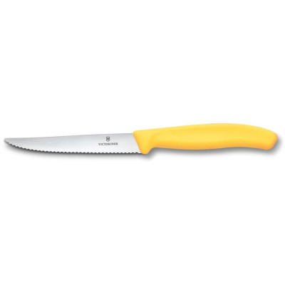 Nůž na steaky a pizzu, Victorinox, Žlutá, (L)222mm