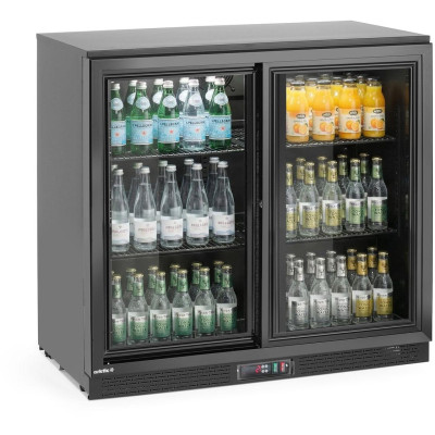 Barová chladnička s dvojitými posuvnými dveřmi, Arktic, 158L, Černá, 230V/160W, 520x900x(H)870mm
