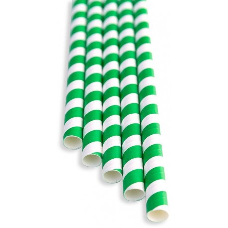 Brčka - zelená papírová 100ks, délka 21 cm