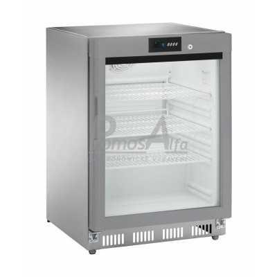 Skříň chladící AKD 200RG SS 140 L nerez/sklo