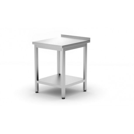 Přístěnný pracovní stůl s polici, šroubovaný, hloubka 700 mm, 600x700x(H)850mm