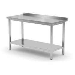 Přístěnný pracovní stůl s polici, šroubovaný, hloubka 700 mm, 1000x700x(H)850mm